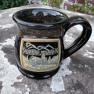 Snowbird Mountain Lodge Deneen Pottery~Drip Glaze Hand Thrown Coffee Mug USA2018